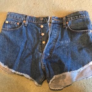 high wasted denim shorts